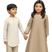 smiling children holding hands sticker