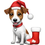 Jack russell with stocking sticker