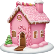 Pink gingerbread house sticker