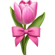 Pink tulips with a bow sticker