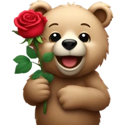 bear with rose sticker