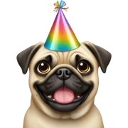 Pug with Birthday Hat sticker