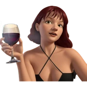 girl drinking wine glass sticker