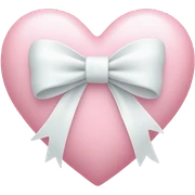 Pastel pink heart with white bow sticker