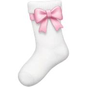 White socks with pastel pink bow  sticker