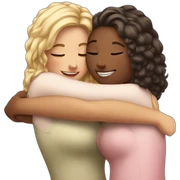 Hug two girlfriends sticker