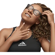 girl with sunglasses and brown hair sticker