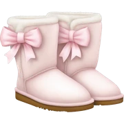 White Ugg slippers light pink bows  sticker