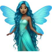 Beautiful, fairy, blue, turqoise, long hair, big wings sticker