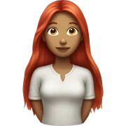 Red long hair girl sticker