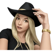blonde girl with hat sticker
