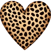 leopard print heart sticker