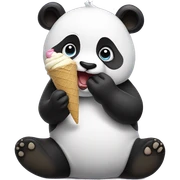 Panda eating ice cream sticker