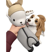holding a dog in hat sticker