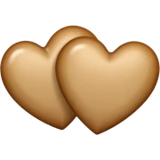 two hearts beige and brown sticker