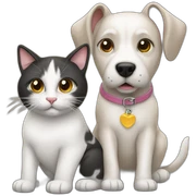 Dog with a cat sticker