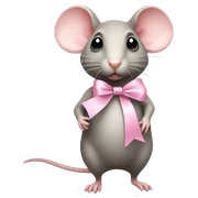 full body fat rat with light pink ribbon bow sticker