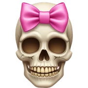 skull with pink bow sticker