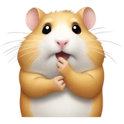 Hamster with hand covering mouth  sticker