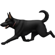 Black german shepherd running sticker
