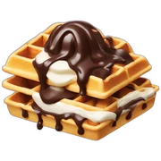 waffle chocolate wripped cream sticker
