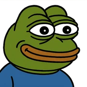 Pepe the Frog with a happy expression, meme style sticker