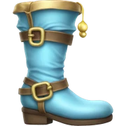 Realistic isolated light blue elf boots with bells. sticker