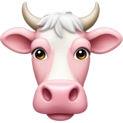 Pastel pink cow sticker