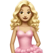 blonde girl in fluffy glittery pink dress sticker