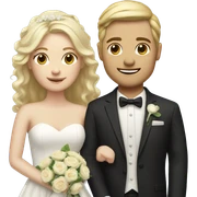 Realistic Wedding couple Both with blond hair and both with fair Skin  sticker