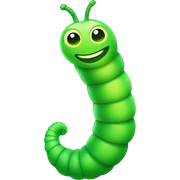 glowing green worm sticker