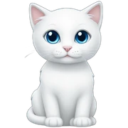 blue love, white love, white cat, love sticker