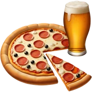 Pizza mixed with beer sticker
