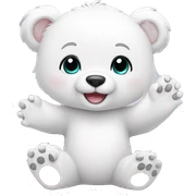 cute white bear cub waving sticker