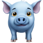 blue pig sticker
