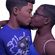 intimate moment between boys sticker