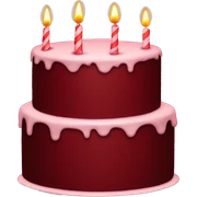 Dark red birthday cake sticker