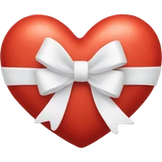 Red heart with white bow sticker