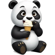 Panda eating ice cream sticker