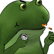 Smoking frog sticker
