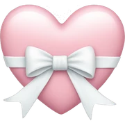 Pastel pink heart with white bow sticker