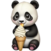 Panda eating ice cream sticker