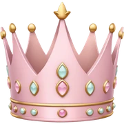White and pastel pink crown sticker