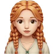 Strawberry blonde hair woman with long braids  sticker