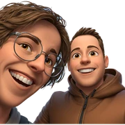 happy boys sharing a moment sticker