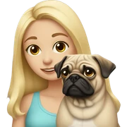 Blonde girl with a pug sticker