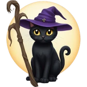 a black cat witch sticker