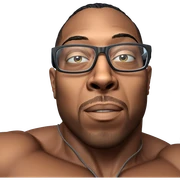 muscular man with glasses portrait sticker