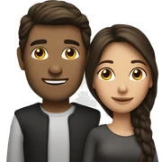 Brunette couple sticker