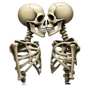 Kissing skeletons sticker